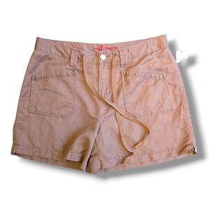 Womens Brown Linen Blend Shorts Size 12 Ruff Hewn x Anthropologie 4" Inseam